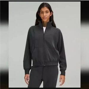 Lululemon Brushed Softstreme Funnel-Neck Zip Up Charcoal size 2